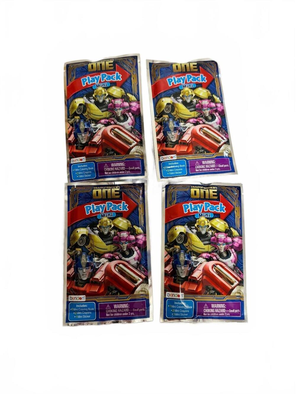 Bendon Transformers One Play Pack Mini Coloring Activity Sets Lot of 4 Sealed
